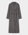 Max Mara Poldo Belted Wrap-front Wool Coat In Gray