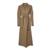 Max Mara Classic Wrap Coat With Belted Waist In Brown