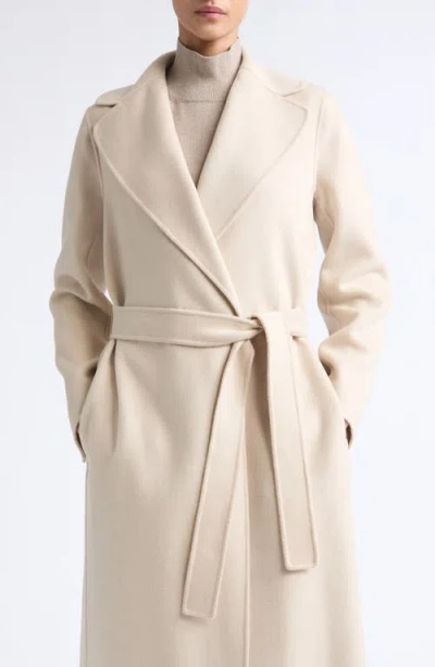 Max Mara Poldo Wool Blend Belted Wrap Coat In Gold