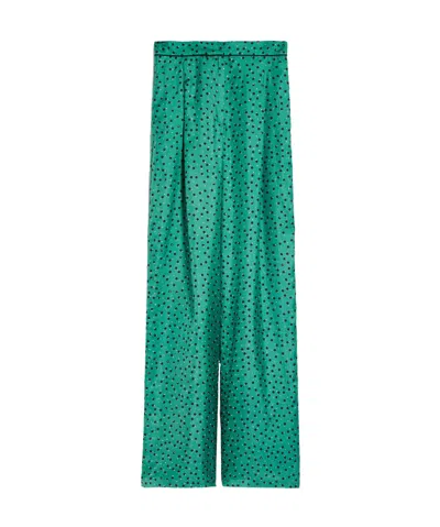 Max Mara Polka Dot Casual Pants In Green