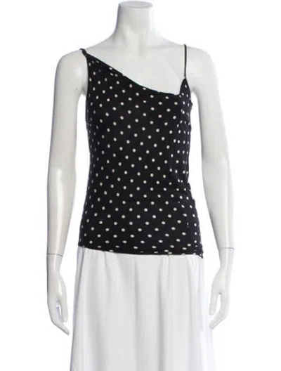 Pre-owned Max Mara Polka Dot Print Asymmetrical Top In Brown