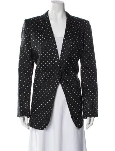 Pre-owned Max Mara Polka Dot Print Blazer In Black
