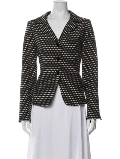 Pre-owned Max Mara Polka Dot Print Blazer In Black