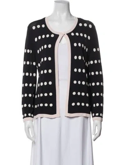 Pre-owned Max Mara Polka Dot Print Crew Neck Sweater In Blue