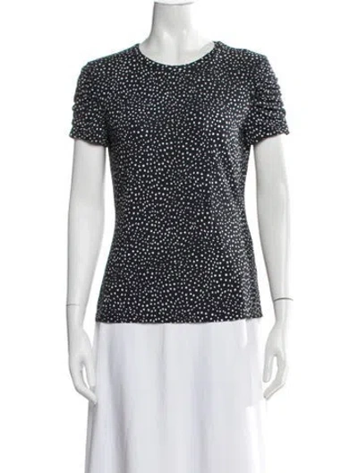 Pre-owned Max Mara Polka Dot Print Crew Neck T-shirt In Black