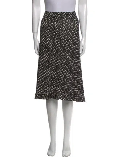 Pre-owned Max Mara Polka Dot Print Knee-length Skirt In Black