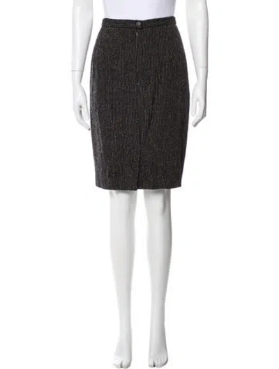 Pre-owned Max Mara Polka Dot Print Knee-length Skirt In Black