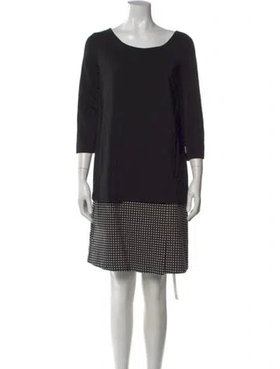 Pre-owned Max Mara Polka Dot Print Mini Dress In Black