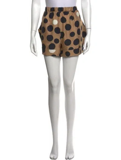 Pre-owned Max Mara Polka Dot Print Mini Shorts In Neutrals