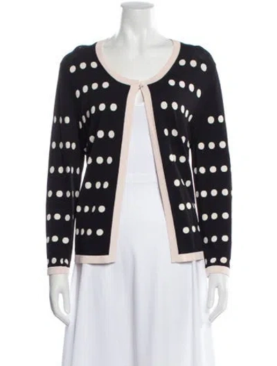 Pre-owned Max Mara Polka Dot Print Scoop Neck Sweater In Blue