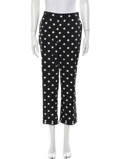 Pre-owned Max Mara Polka Dot Print Straight Leg Pants In Black