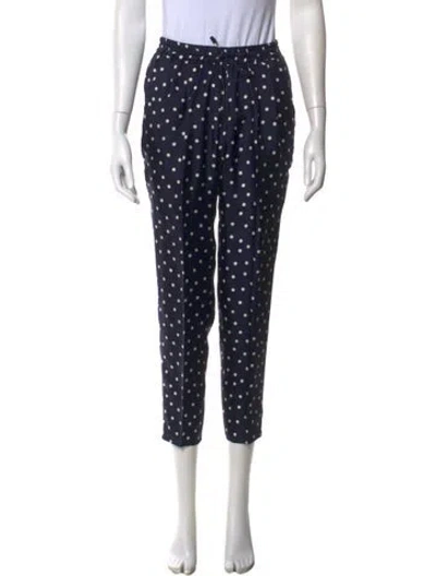 Pre-owned Max Mara Polka Dot Print Straight Leg Pants In Blue