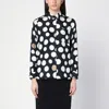 Max Mara Polka Dot Silk Shirt In Size Small In Black