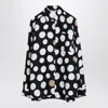 Max Mara Polka Dot Silk Shirt In Size Small In Black