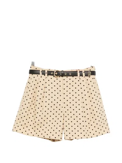 Max Mara Polka-dot Belted Shorts In Neutral