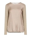 Max Mara Polka-dot Crew-neck Long-sleeve Top In Brown