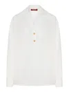 Max Mara Studio Long-sleeve Silk Polo In White