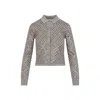 Max Mara Ragno Sequin Embellished Virgin Wool Cardigan In Gray