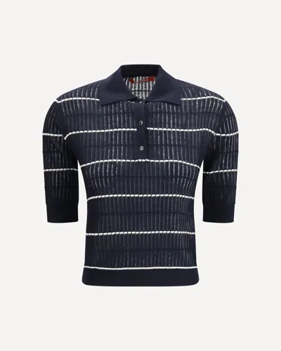 Max Mara Polo Gallo In Wool And Silk In Blue