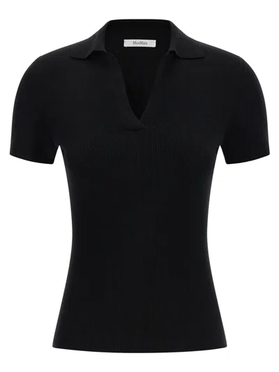Max Mara Knit Polo In Black