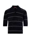 Max Mara Blue Knit Polo In Multi