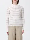 Max Mara Gitano Cashmere Silk Collared Striped Sweater In Yellow