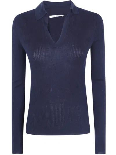 Max Mara Gergo Cashmere And Silk Polo Shirt In Blue