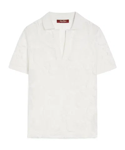 Max Mara Polo Shirt With Lapel Short Sleeve In White