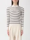 Max Mara Gitano Cashmere Silk Striped Collared Sweater In White