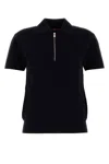 Max Mara Studio Midnight Blue Viscose Blend Teti Polo Shirt In Blue