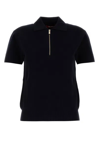 Max Mara Polo Teti In Misto Viscosa Blu Notte Donna In Blue