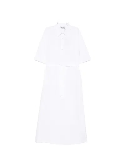 Max Mara Polo-collar Maxi Dress In White