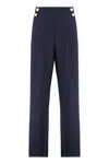 Max Mara High Waist Straight Leg Trousers With Front Pleats