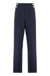 Max Mara High Waist Straight Leg Trousers With Front Pleats