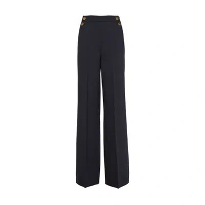 Max Mara Polonia Wide-leg Pants In Blue