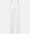 Max Mara Polonia Wool-blend Canvas Wide-leg Pants In White