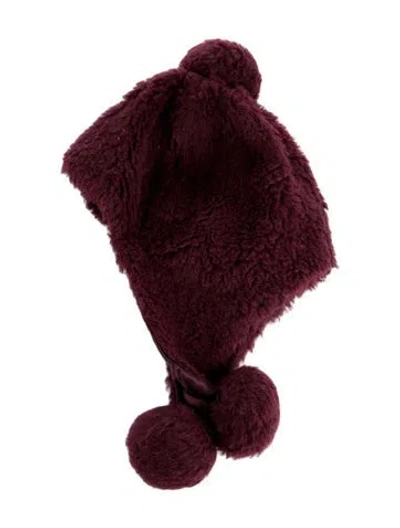 Pre-owned Max Mara Pom Pom Hat In Purple