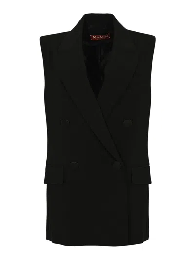 Max Mara Pomez Cady Vest In Black