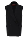 Max Mara Pomez Double-breasted Waistcoat In Black