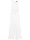 Max Mara White Linen Long Waistcoat In White