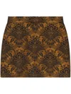 Max Mara Pomezia Technical Wool Jacquard Miniskirt In Brown