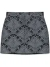 Max Mara Wool Jacquard Miniskirt In Grey
