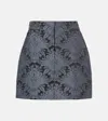 Max Mara Pomezia Wool-blend Jacquard Miniskirt In Blue