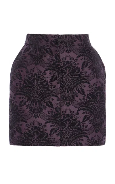 Max Mara Pomezia Wool-blend Skirt In Purple