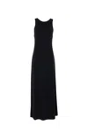 Max Mara Pompei Viscose Blend Crepe Long Dress In Black