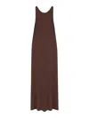 Max Mara Pompei Jersey Long Dress In Brown