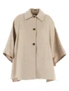 Max Mara Poncho Jago In Beige