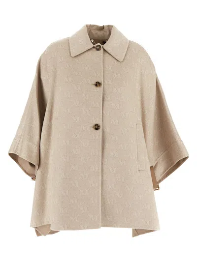 Max Mara Poncho Jago In Beige