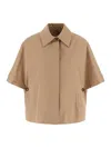 Max Mara Gabardine Cotton Button-front Cape In Beige