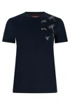 Max Mara Studio Pontile Cotton Crew-neck T-shirt In Blue